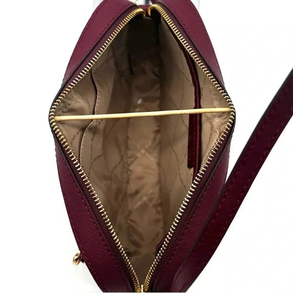 MICHAEL KORS LARGE EW ZIP CHAIN CROSSBODY BAG DARK CHERRY - Picture 10 of 11